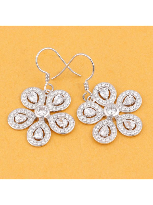 Silgo 925 Sterling Silver earrings for women - Cubic Zirconia Earrings - Dangle earrings for women