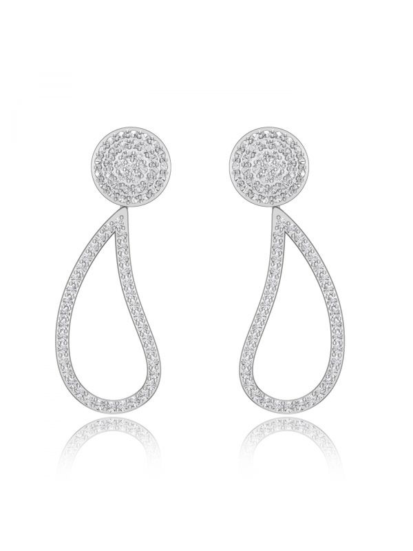 Silgo 925 Sterling Silver Cubic Zirconia Rhodium Plated Dangle Women's Earring Wedding Gift