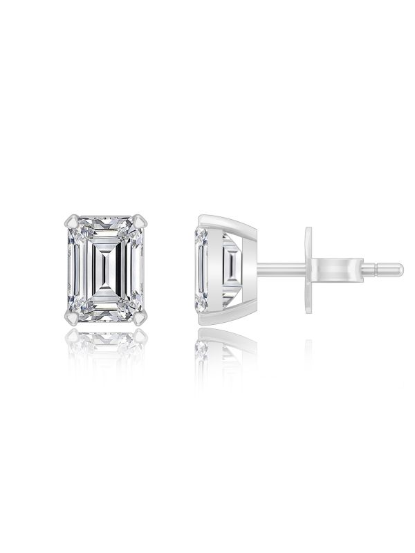 Silgo 925 Sterling Silver Cubic Zirconia Rhodium Plated Stud Women Earring Jewellry