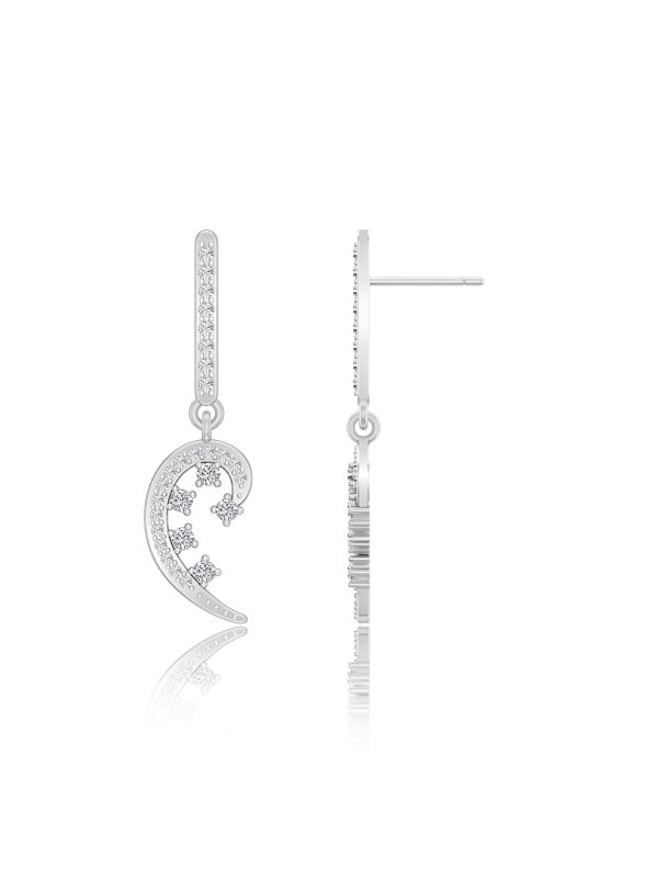Silgo 925 Sterling Silver Rhodium Plated Women Dangle Earrings Jewellry Gift For Her