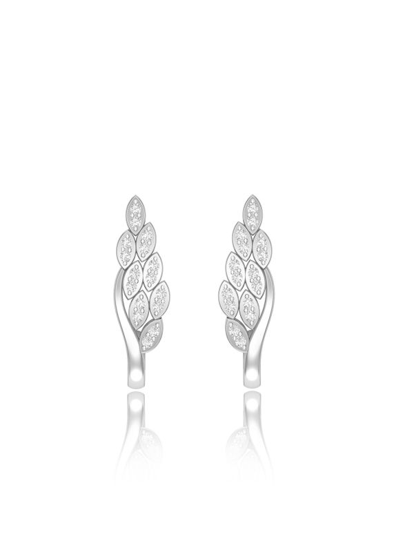 Silgo 925 Sterling Silver Cubic Zirconia Rhodium Plated Women Stud Earrings