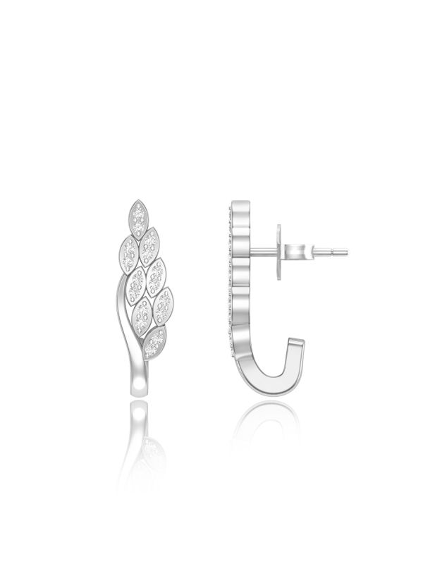 Silgo 925 Sterling Silver Cubic Zirconia Rhodium Plated Women Stud Earrings