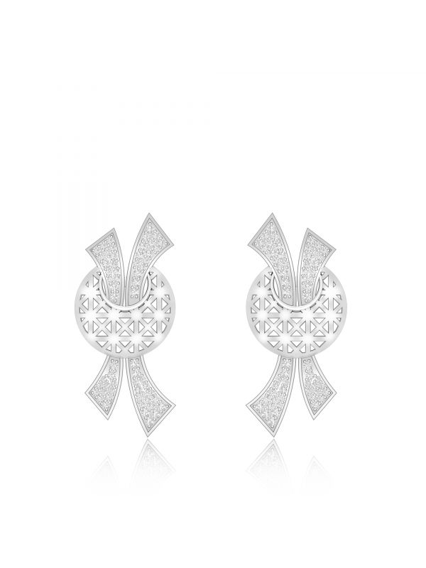 Silgo 925 Sterling Silver Rhodium Plated Cubic Zirconia Women Stud Earrings Jewellry