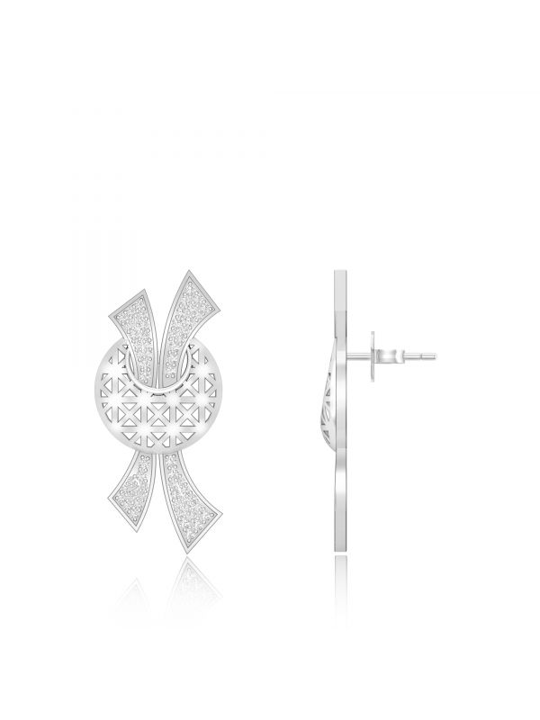 Silgo 925 Sterling Silver Rhodium Plated Cubic Zirconia Women Stud Earrings Jewellry