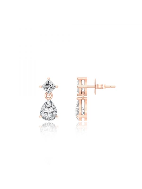 Blisse Allure 925 Sterling Silver Rose Gold Five Leaves With White CZ   Blisseallurein