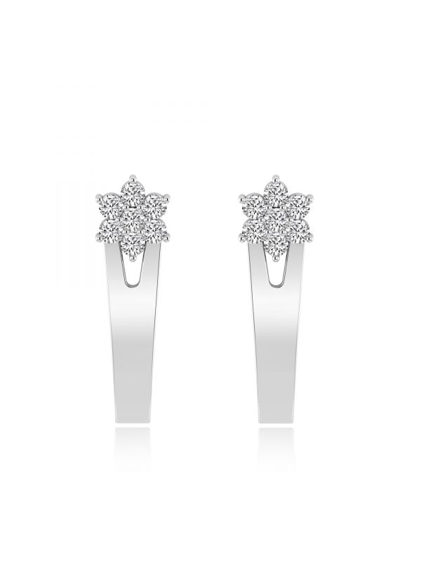Silgo 925 Sterling Cubic Zirconia Rhodium Plated Stud Earrings Jewellry