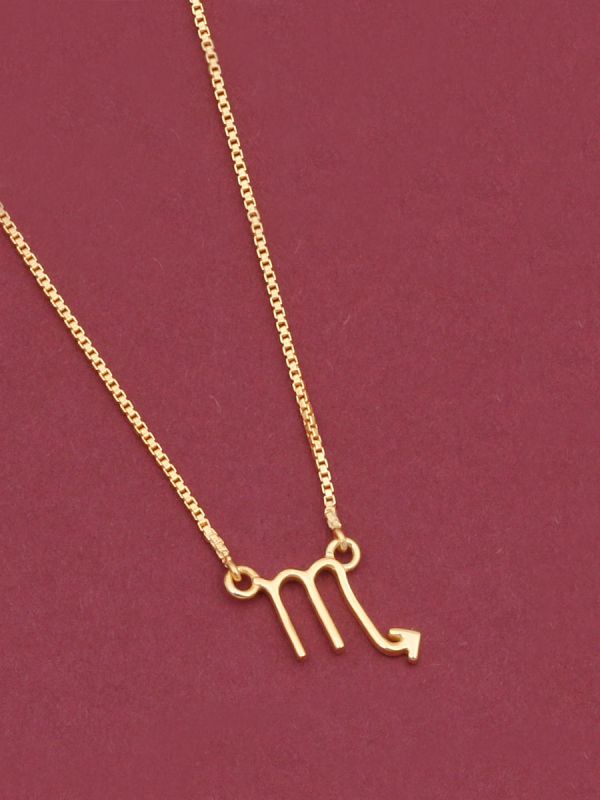 14 K Yellow gold plated 18-inch zodiac sign Necklace 