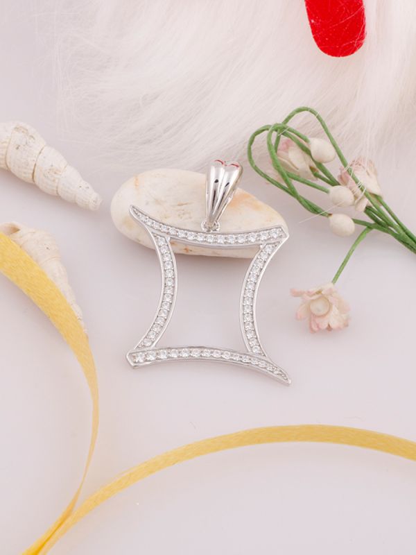 Silgo 925 Sterling Silver White Cubic Zirconia Women & Girls Pendant Gifts for Christmas