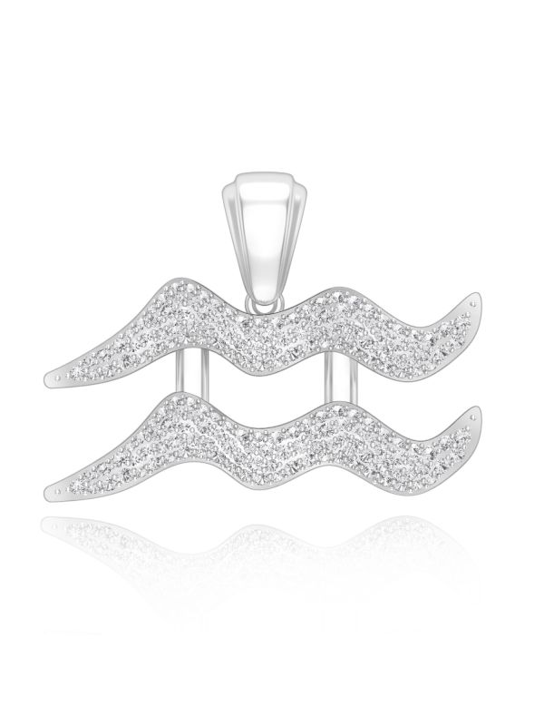 Silgo 925 Sterling Silver Rhodium Plated Cubic Zirconia Women Pendant Jewelry