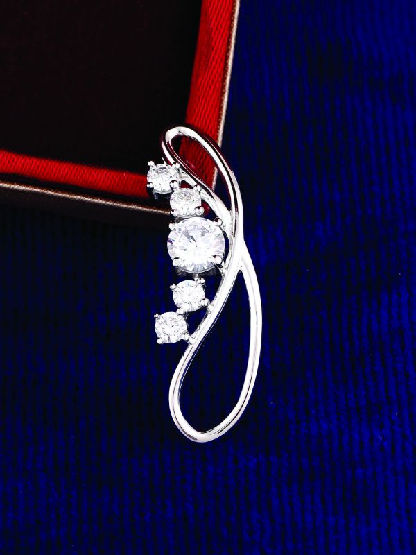 Silgo 925 Sterling Silver Rhodium Plated Cubic Zirconia Women Pendant