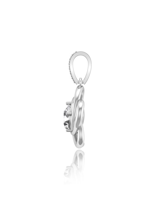 Silgo 925 Sterling Silver Women Pendant | Flower Design | with Cubic Zirconia Stone & Rhodium Plated | Perfect for Gift