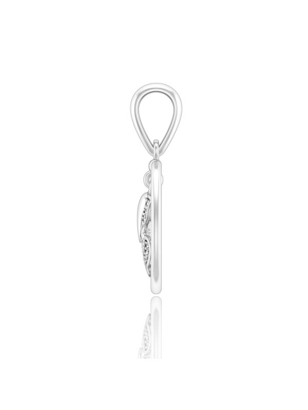 Silgo 925 Sterling Silver Lord Ganesha Rhodium Plated Cubic Zirconia Pendant Jewelry