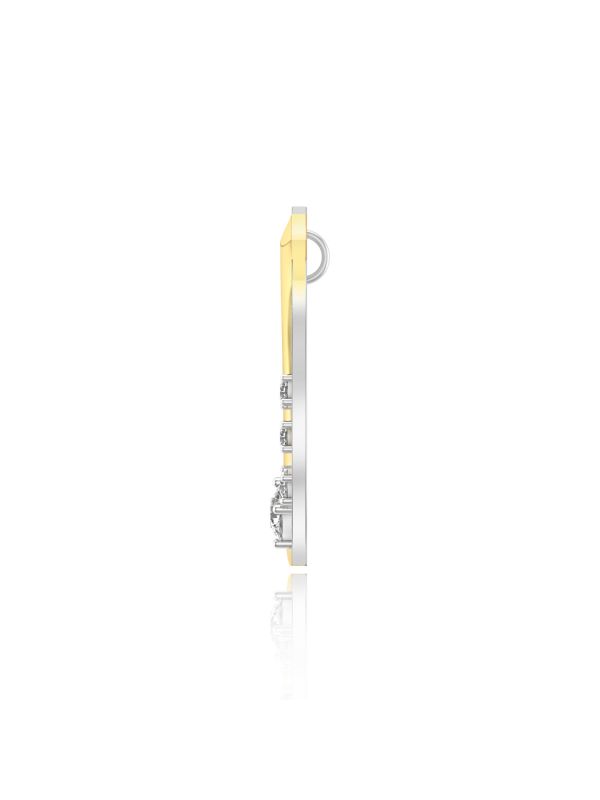 Silgo 925 Sterling Silver Yellow and White Plated Cubic Zirconia Pendant for Girls