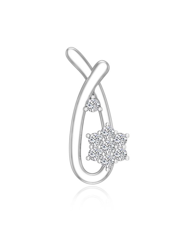 Silgo Jewelry 925 Sterling Silver Rhodium Plated Cubic Zirconia Pendant for Women
