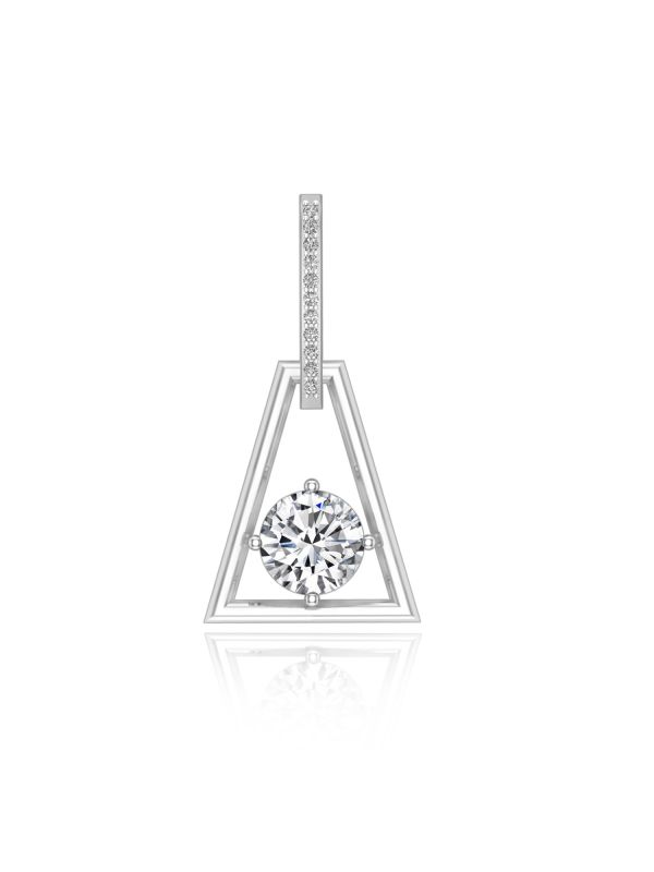 Silgo 925 Sterling Silver Cubic Zirconia Rhodium Plated Women Pendant
