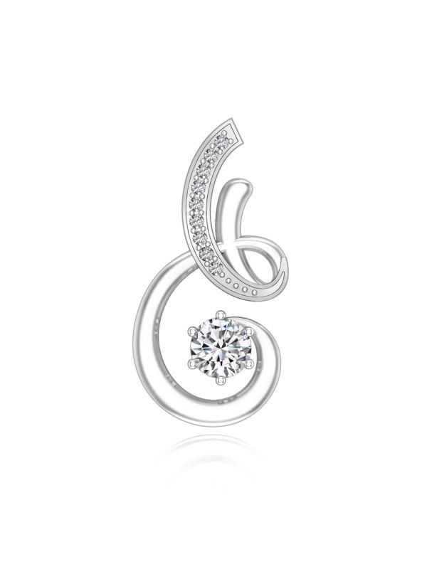 Silgo 925 Sterling Silver Cubic Zirconia Rhodium Plated Women Pendant