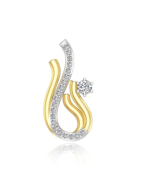 Silgo 925 Sterling Silver Gold and White Plated Cubic Zirconia Women Pendant Jewelry
