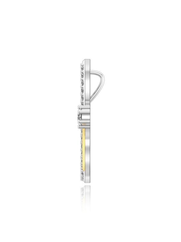 Silgo 925 Sterling Silver Gold and White Plated Cubic Zirconia Women Pendant Jewelry