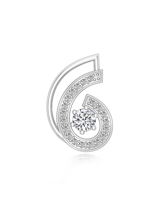 Silgo 925 Sterling Silver Cubic Zirconia Rhodium Plated Pendant Gift for Women