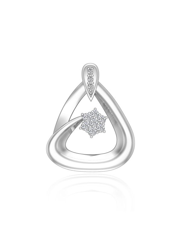 Silgo Women 925 Sterling Silver Rhodium Plated Cubic Zirconia Pendant Jewelry