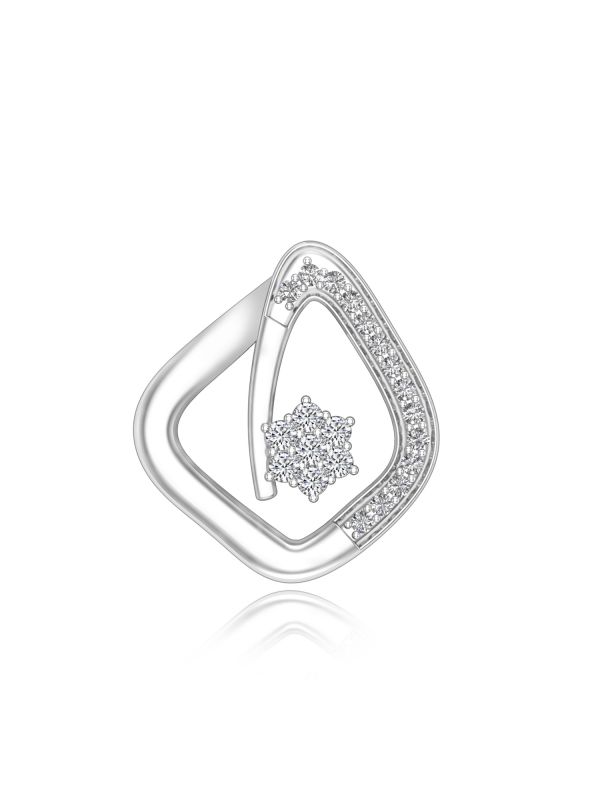 Silgo 925 Sterling Silver Plated Cubic Zirconia Stone Pendant for Women Gift