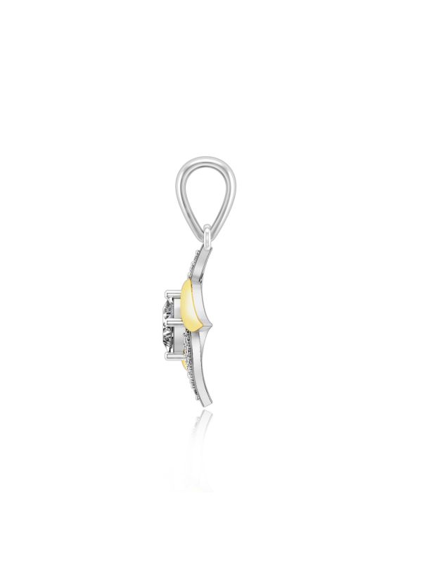 Silgo 92.5 Sterling Silver Swastik Yellow Gold Plated Cubic Zirconia Pendant for Women