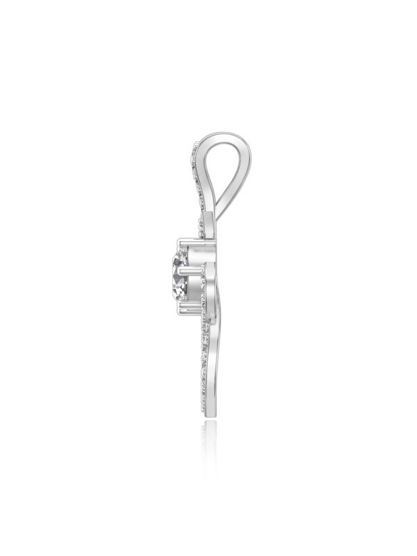 Silgo 925 Sterling Silver Rhodium Plated Cubic Zirconia Curves Pendant for Women