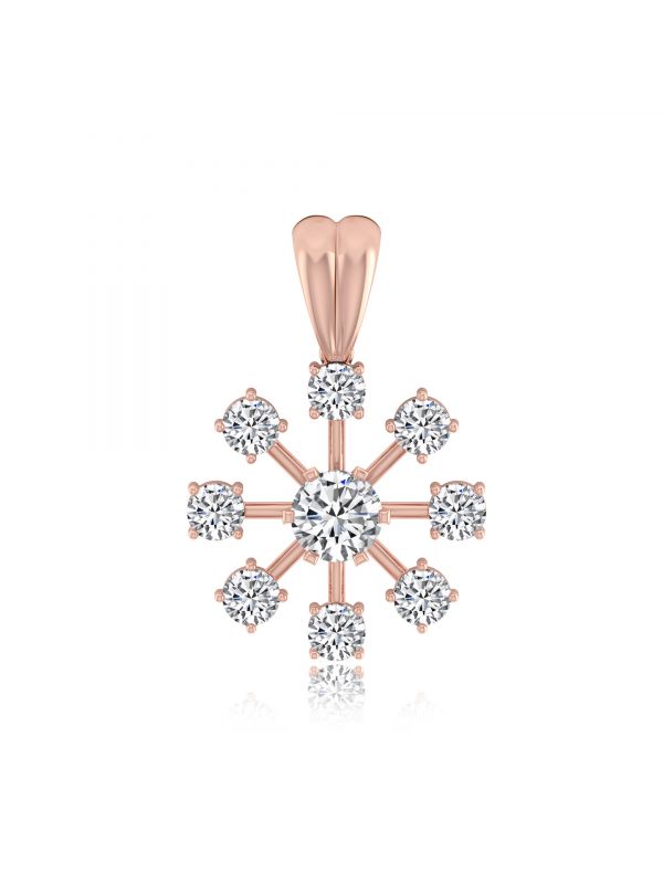 Silgo 925 Sterling Silver Rose Gold Plated Cubic Zirconia Pendant for Women