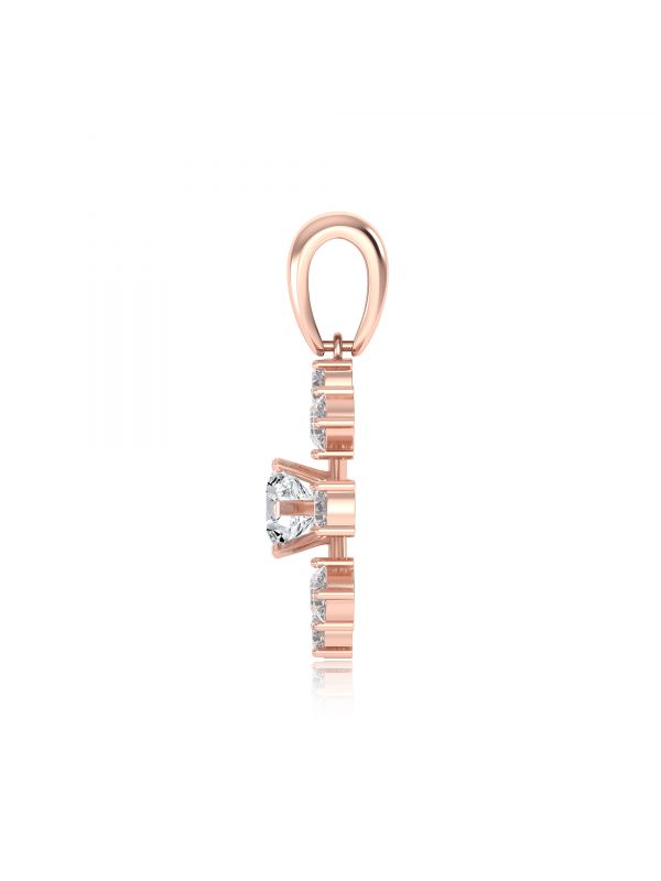 Silgo 925 Sterling Silver Rose Gold Plated Cubic Zirconia Pendant for Women