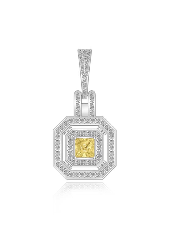 Silgo 925 Sterling Silver Cubic Zirconia Rhodium Plated Pendant for Women Girls