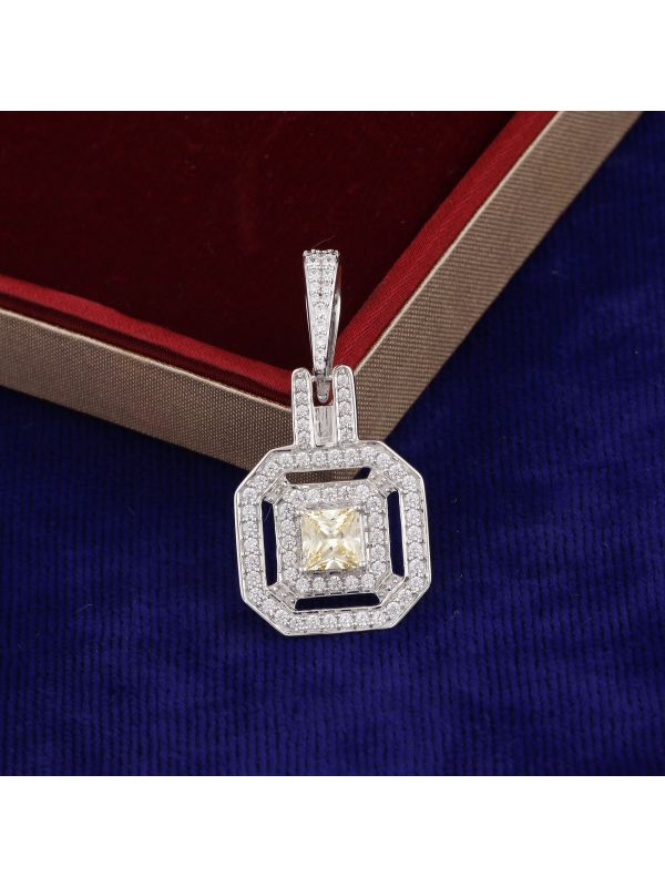 Silgo 925 Sterling Silver Cubic Zirconia Rhodium Plated Pendant for Women Girls