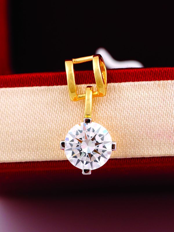 Silgo 925 Sterling Silver Rhodium Plated Cubic Zirconia Pendant for Women