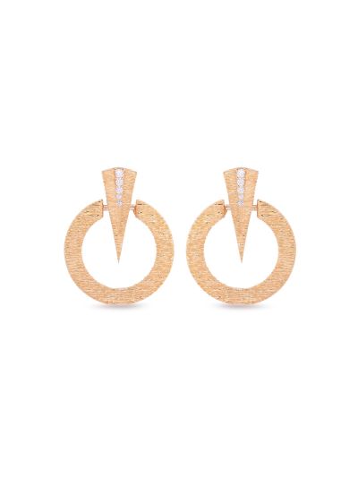 Silgo 925 Sterling Silver 0.29 ctw White Cubic Zirconia Gold Plated Dangle Earrings For Women And Girls