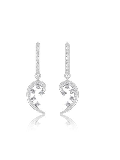 Silgo 925 Sterling Silver Rhodium Plated Women Dangle Earrings Jewellry Gift For Her