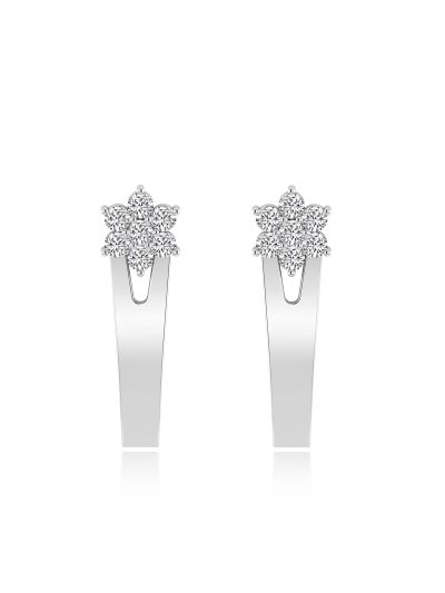 Silgo 925 Sterling Cubic Zirconia Rhodium Plated Stud Earrings  Jewellry