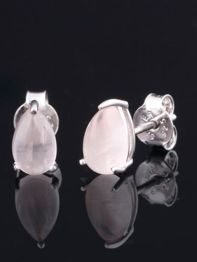 925 sterling silver white rhodium plated 8x5mm stud earrings 