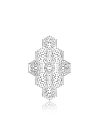 Silgo 925 Sterling Silver Rhodium Plated Cubic Zirconia Women Pendant Jewelry