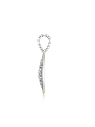Silgo 925 Sterling Silver Yellow Gold Plated Cubic Zirconia Pendant for Women Jewelry